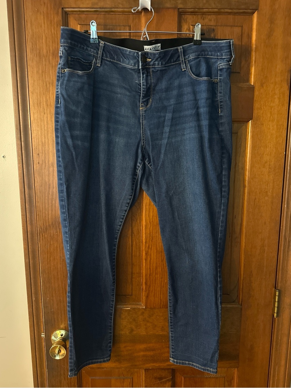 Ava & Viv Dark Blue Skinny Jeans - Plus Size